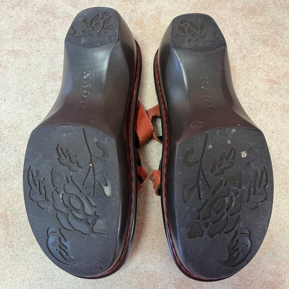 Naot Leather Adjustable Heeled Sandals in Rust - Picture 11 of 12